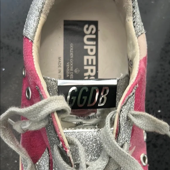 Golden Goose Pink and Silver Sneakers - Picture 7 of 13